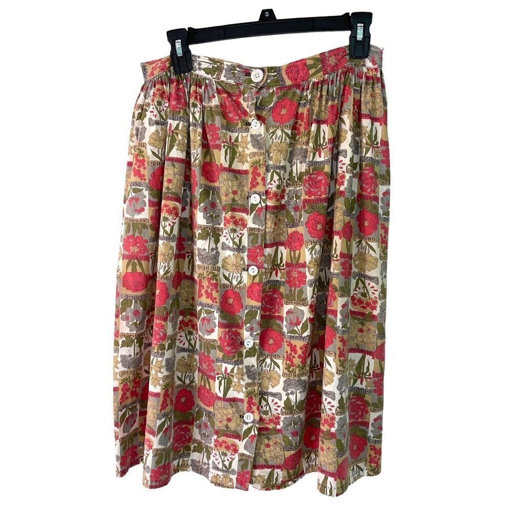 Sherry Lynn Leisure Wear Romper Skirt Set Womens Large L Vintage Botanical Print - Picture 11 of 16
